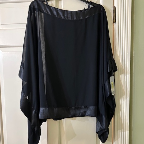 Patra Tops - Patra Sheer Black Blouse, Size XL, Tags Still Attached